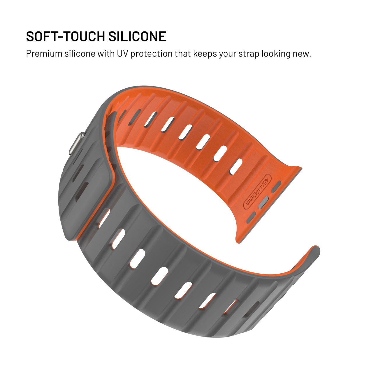 Magnetický řemínek FIXED Silicone Magnetic Strap pro Apple Watch 44/45/46/49mm, světle šedý