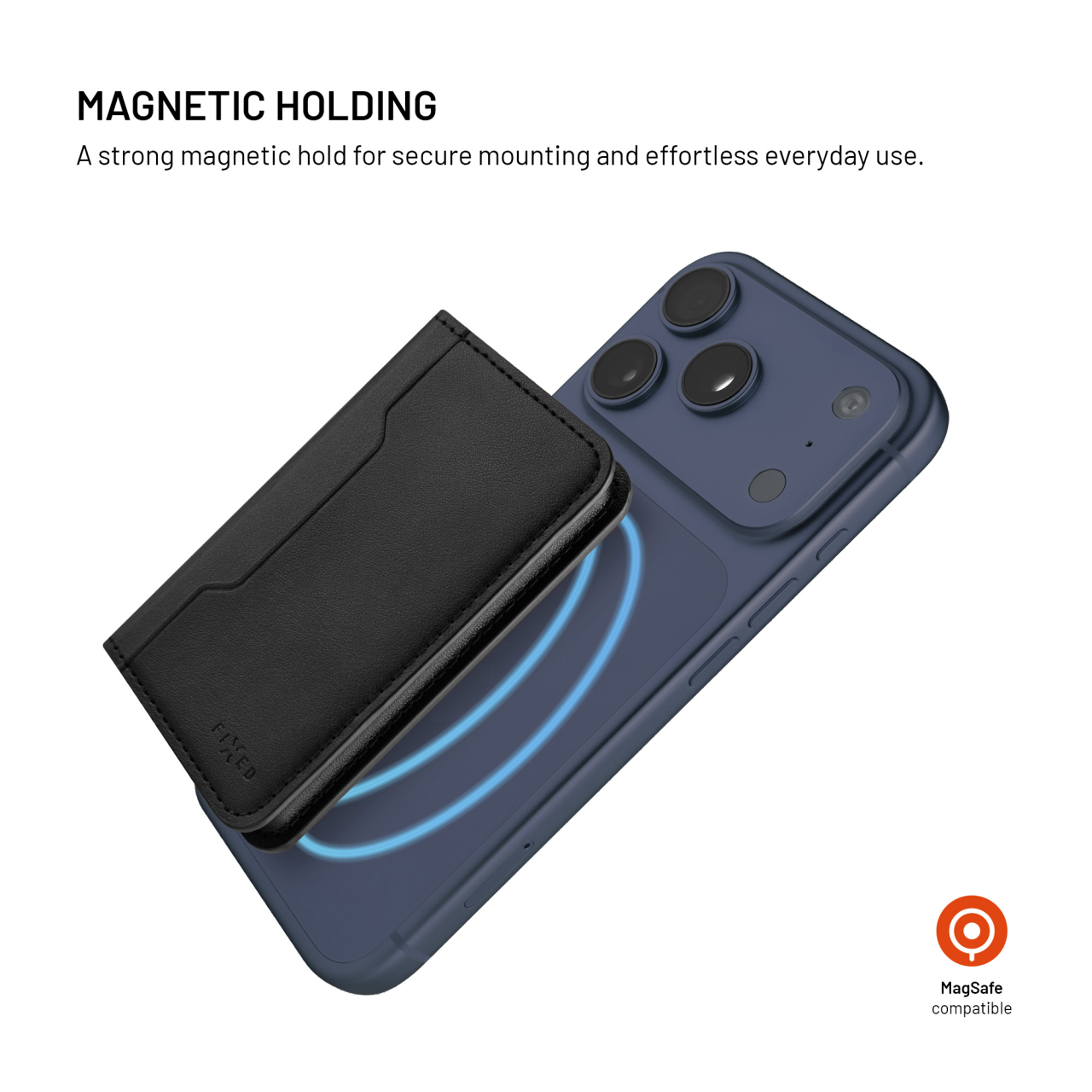 Magnetická peněženka MagSafe - Fixed MagWallet Fold, černá