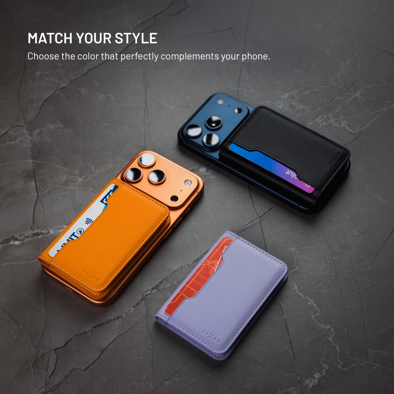 Magnetická peněženka MagSafe - Fixed MagWallet Fold, světle fialová