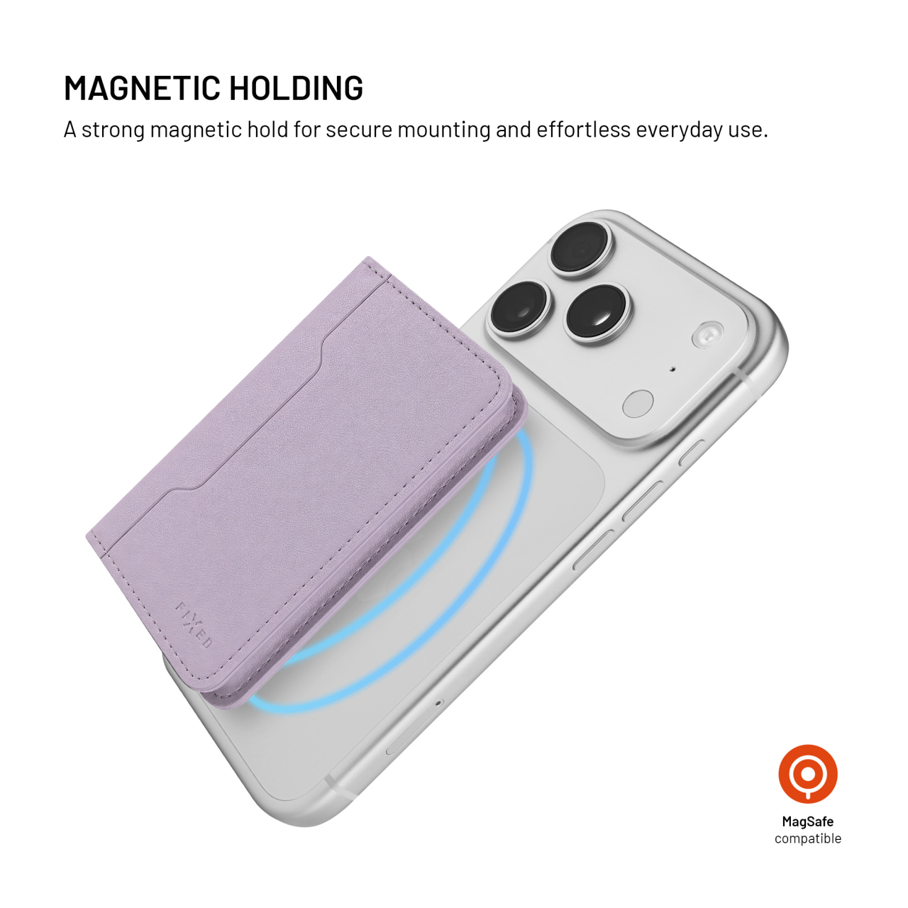 Magnetická peněženka MagSafe - Fixed MagWallet Fold, světle fialová
