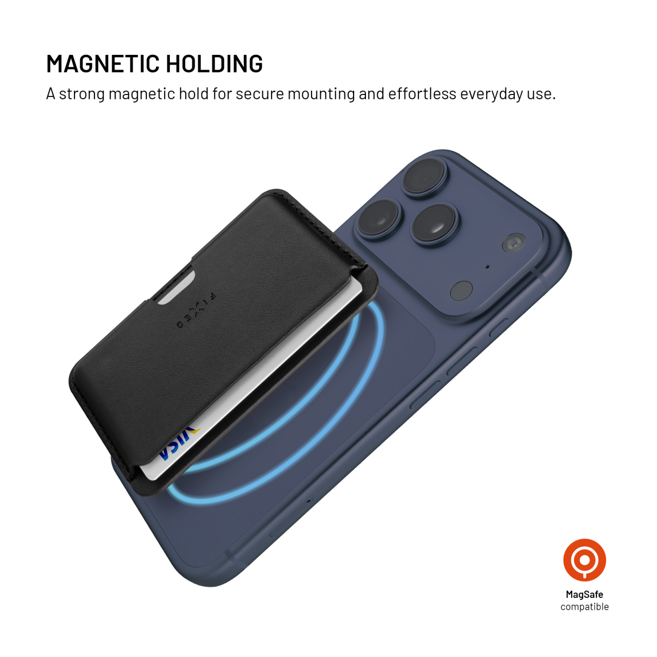Magnetická peněženka MagSafe - Fixed MagWallet Slim, černá
