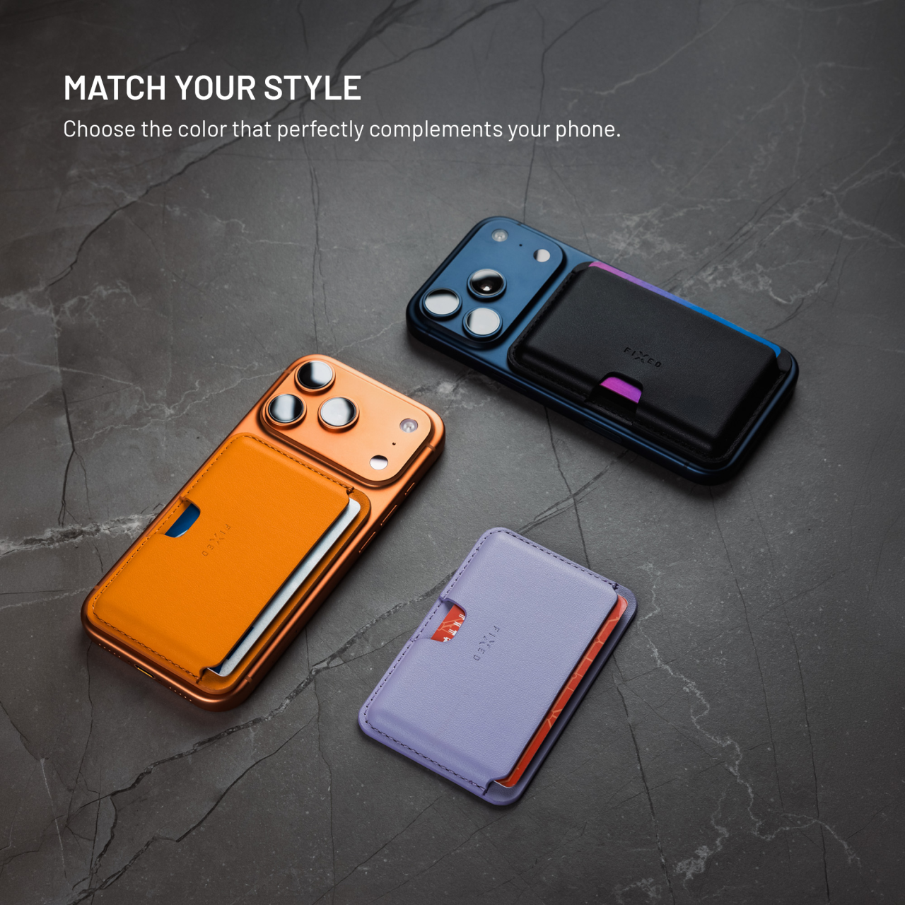 Magnetická peněženka MagSafe - Fixed MagWallet Slim, světle fialová