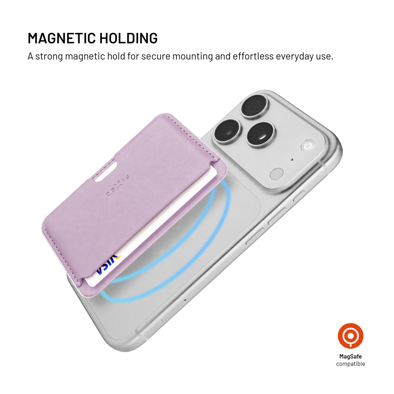 Magnetická peněženka MagSafe - Fixed MagWallet Slim, světle fialová