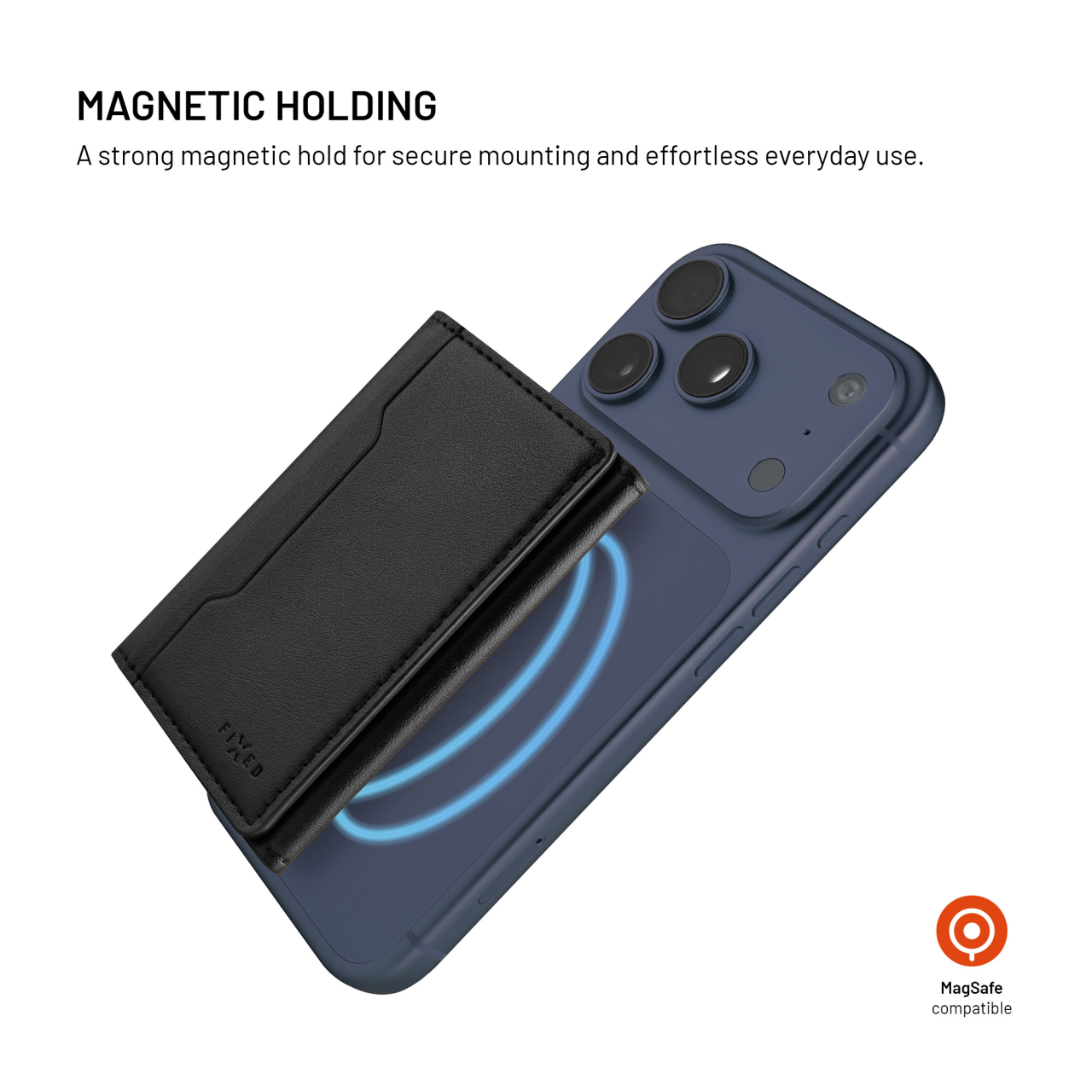 Magnetická peněženka MagSafe - Fixed MagWallet Trifold, černá