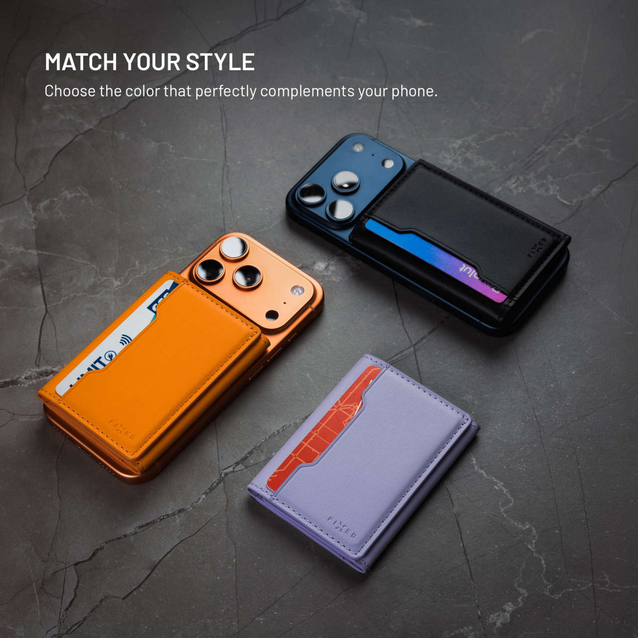 Magnetická peněženka MagSafe - Fixed MagWallet Trifold, světle fialová