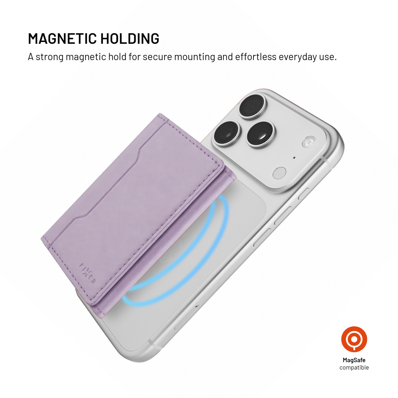 Magnetická peněženka MagSafe - Fixed MagWallet Trifold, světle fialová