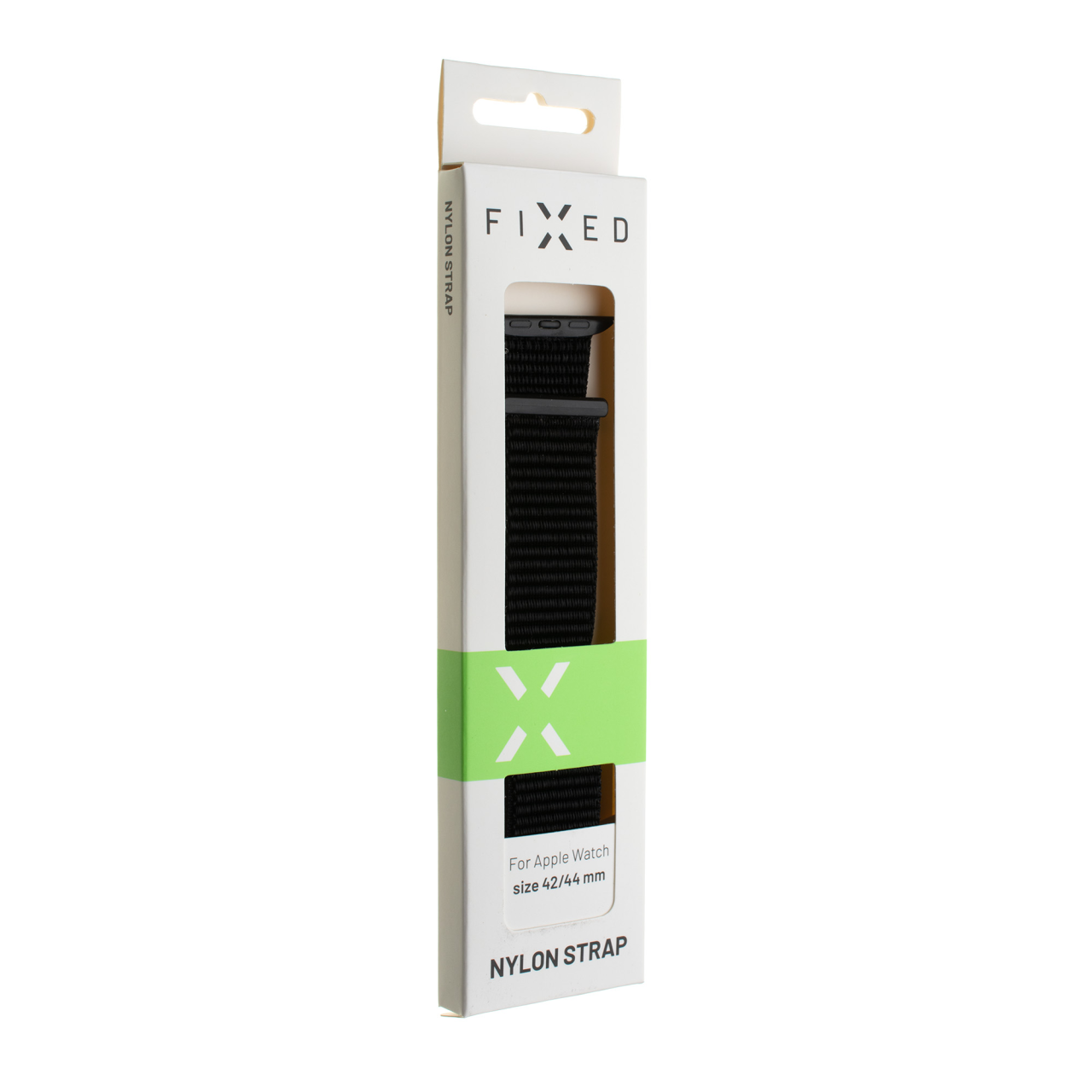 FIXED Nylonový řemínek Nylon Strap pro Apple Watch 42/44/45/46/49mm, reflexně černý