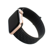 FIXED Nylonový řemínek Nylon Strap pro Apple Watch 42/44/45/46/49mm, reflexně černý