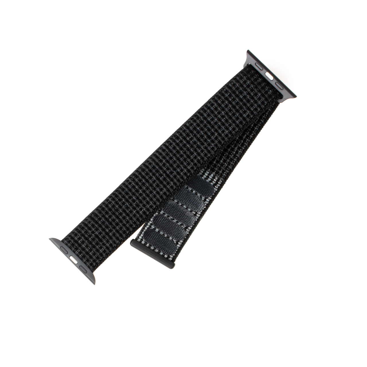 FIXED Nylonový řemínek Nylon Strap pro Apple Watch 42/44/45/46/49mm, reflexně černý