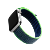 FIXED Nylonový řemínek Nylon Strap pro Apple Watch 38/40/41mm, neonově modrý