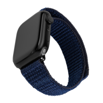FIXED Nylonový řemínek Nylon Sporty Strap pro Apple Watch 42/44/45/46mm, tmavě modrý