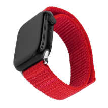 FIXED Nylonový řemínek Nylon Sporty Strap pro Apple Watch 42/44/45/46mm, červený