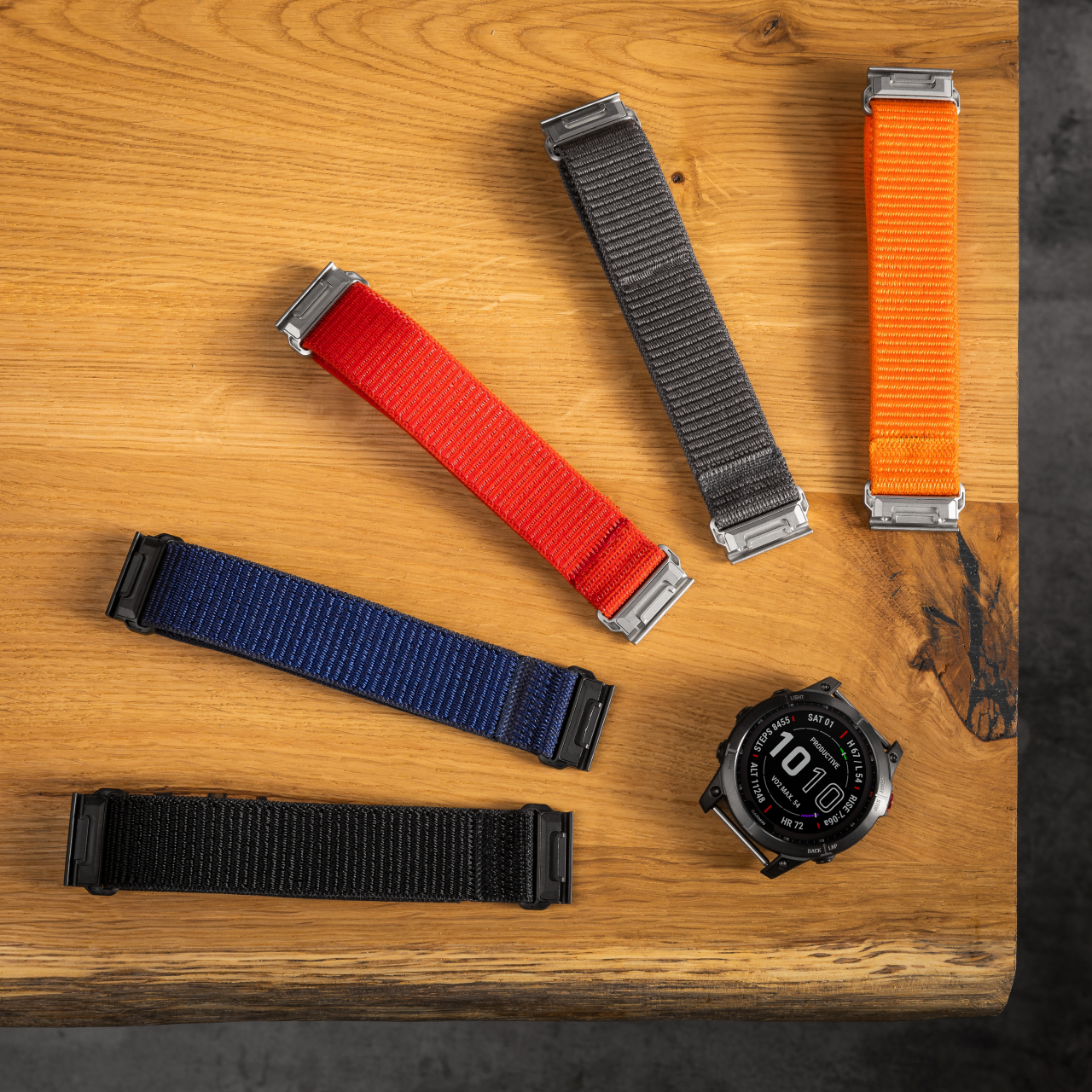 FIXED Nylonový řemínek Nylon Sporty Strap pro Garmin QuickFit 26mm, tmavě šedý