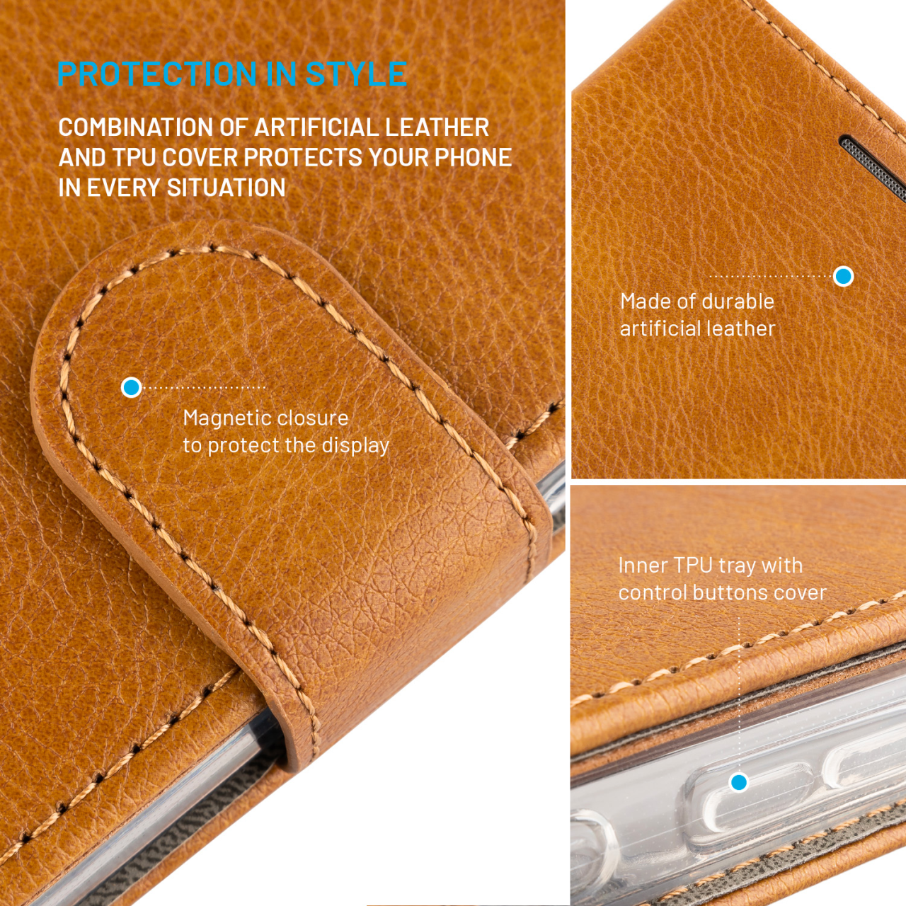 FIXED Pouzdro typu kniha Opus pro Samsung Galaxy A35 5G, hnědé