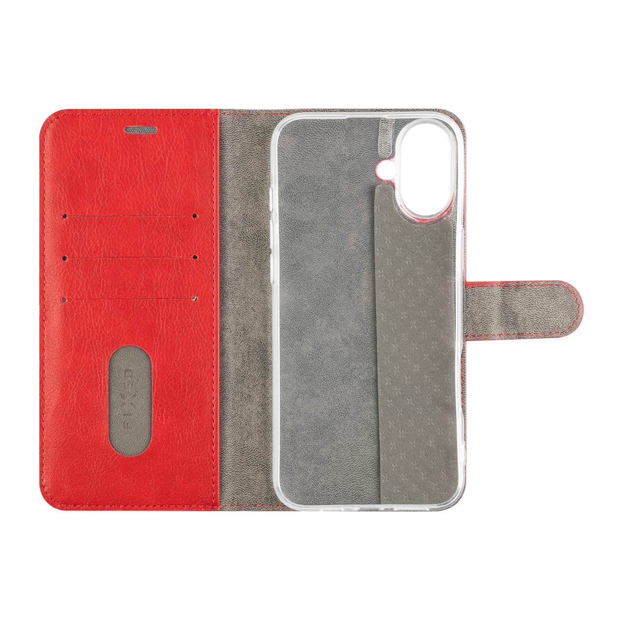 FIXED Pouzdro typu kniha Opus pro Apple iPhone 16, červené