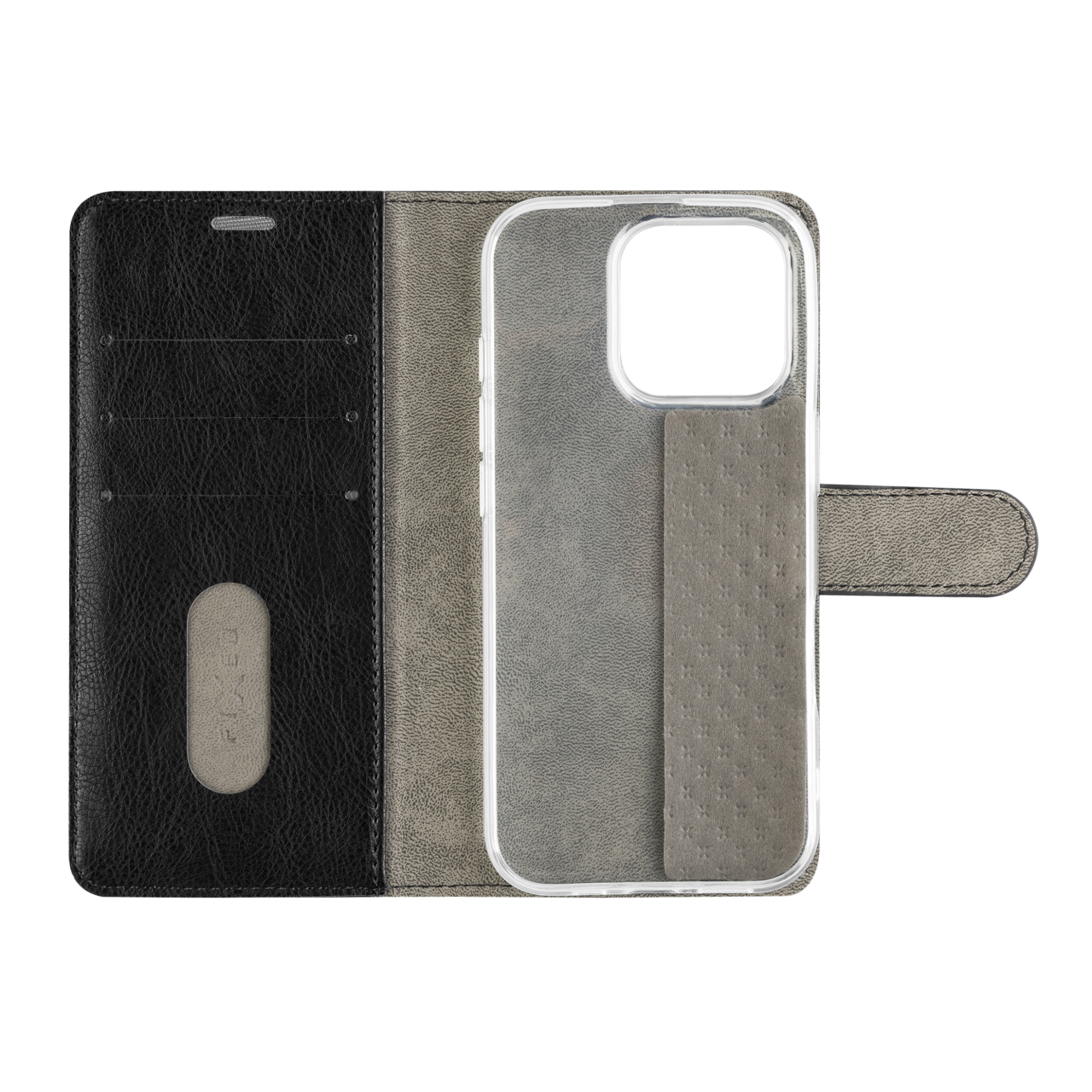 FIXED Pouzdro typu kniha Opus pro Apple iPhone 16 Pro, černé