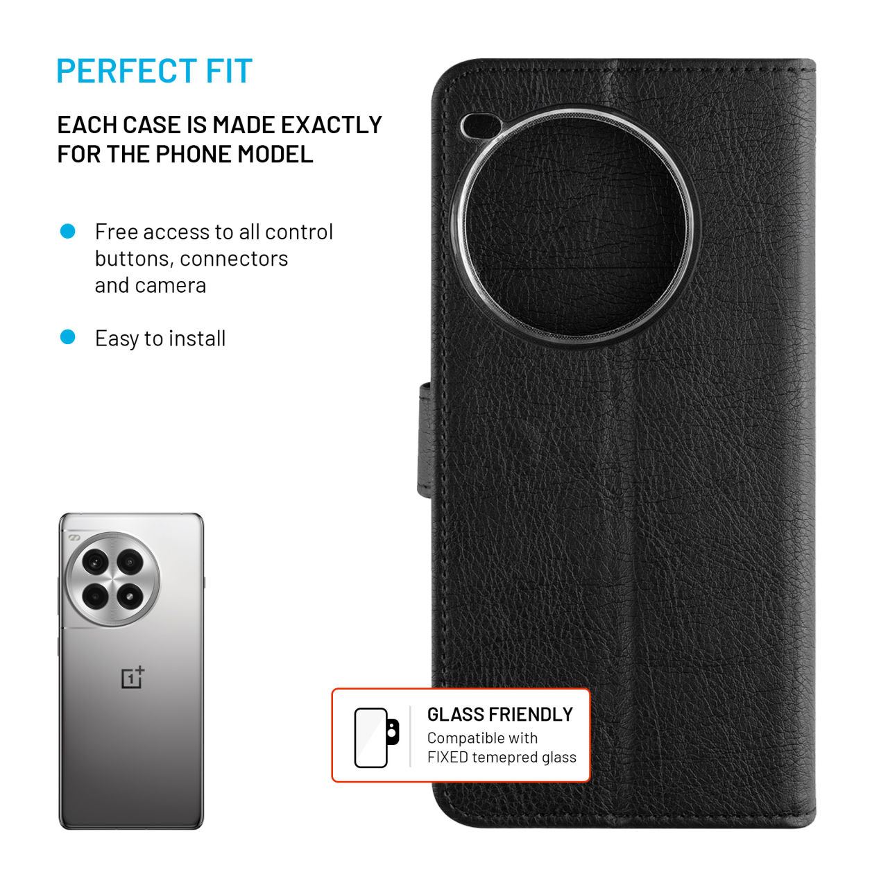 FIXED Pouzdro typu kniha Opus pro OnePlus Ace 3 Pro, černé