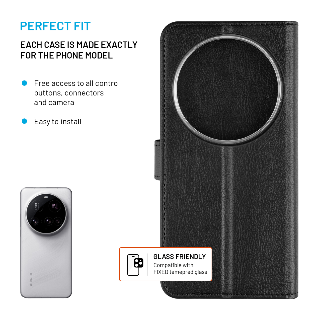 FIXED Pouzdro typu kniha Opus pro Xiaomi 15 Ultra, černé