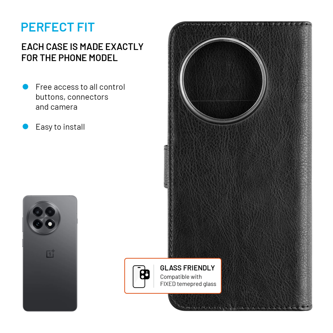 FIXED Pouzdro typu kniha Opus pro OnePlus 13R, černé