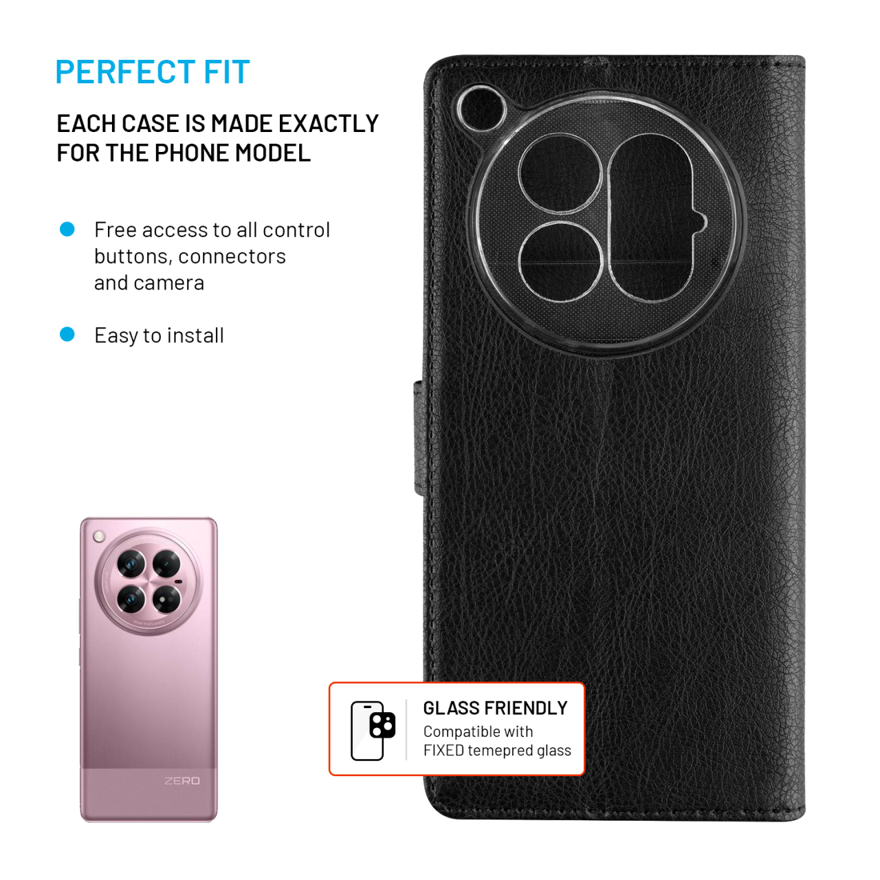 FIXED Pouzdro typu kniha Opus pro Infinix Zero 40 5G, černé