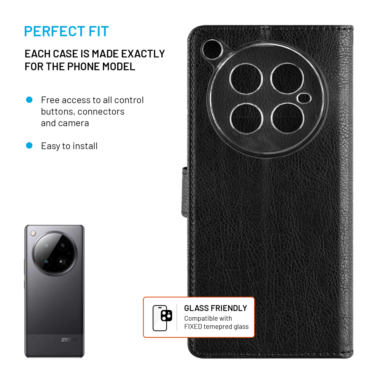 FIXED Pouzdro typu kniha Opus pro Infinix Zero 40 4G, černé
