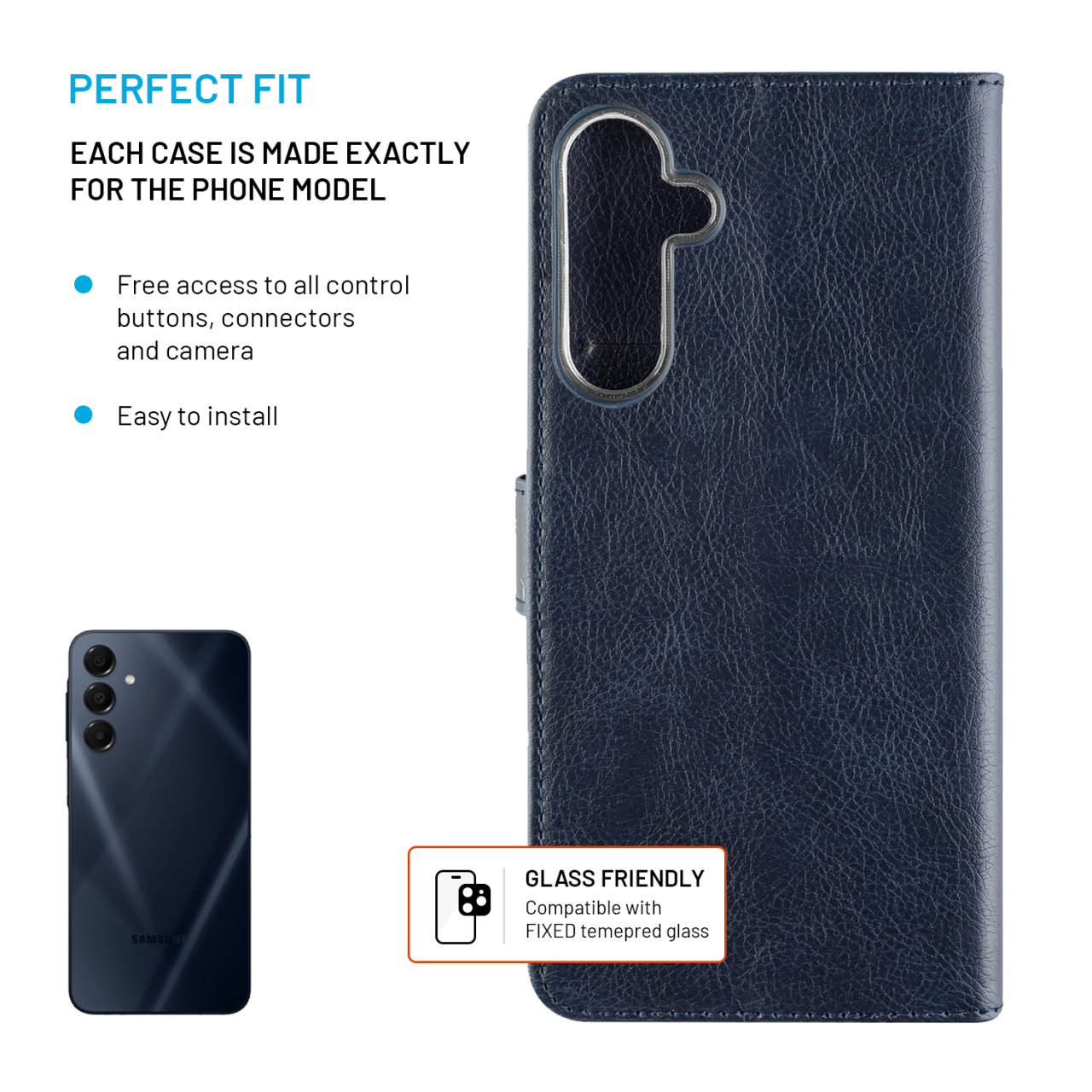 FIXED Pouzdro typu kniha Opus pro Samsung Galaxy A16 4G/5G, modré