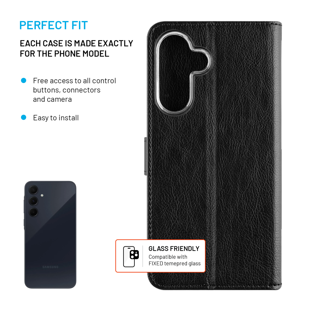 FIXED Pouzdro typu kniha Opus pro Samsung Galaxy A26 5G, černé