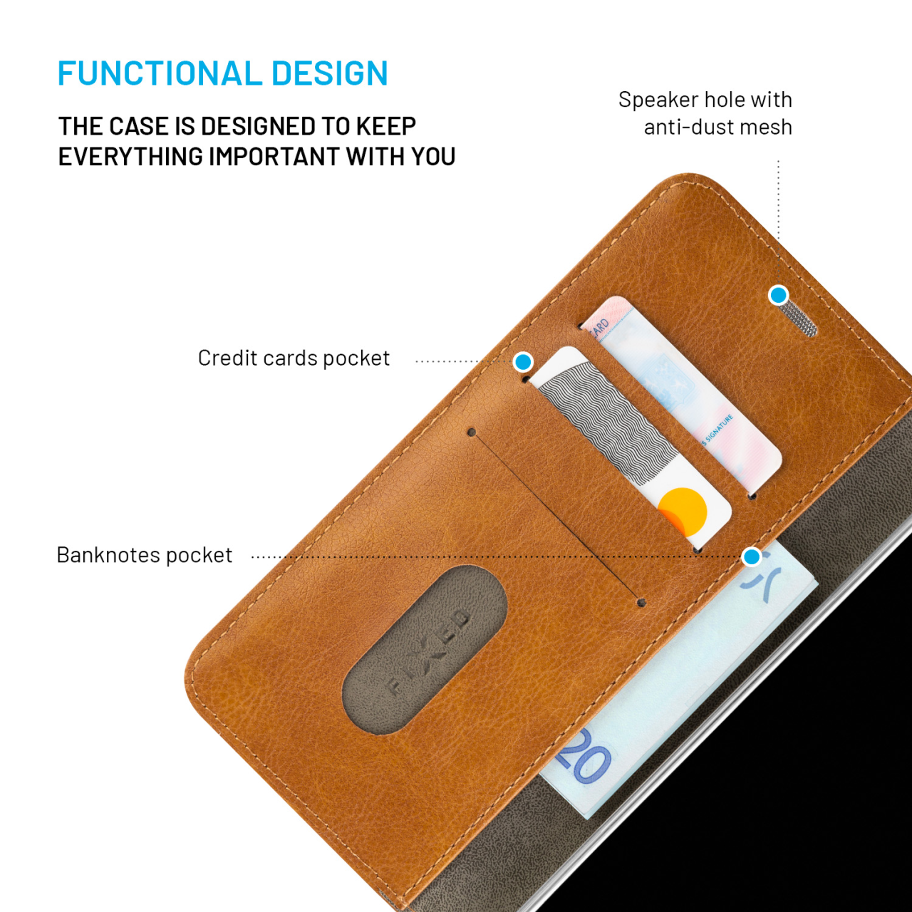 FIXED Pouzdro typu kniha Opus pro Samsung Galaxy S25+, hnědé