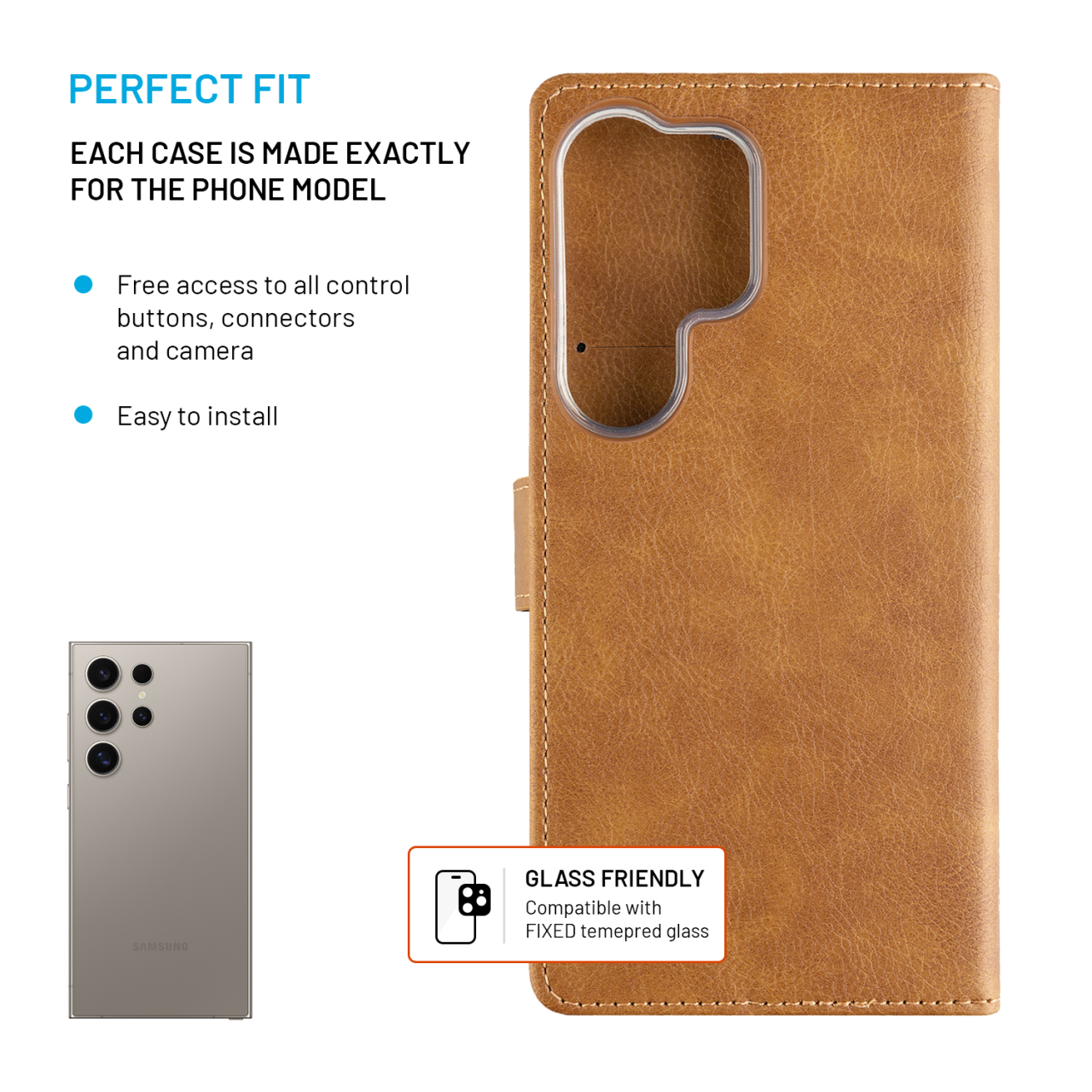 FIXED Pouzdro typu kniha Opus pro Samsung Galaxy S25 Ultra, hnědé