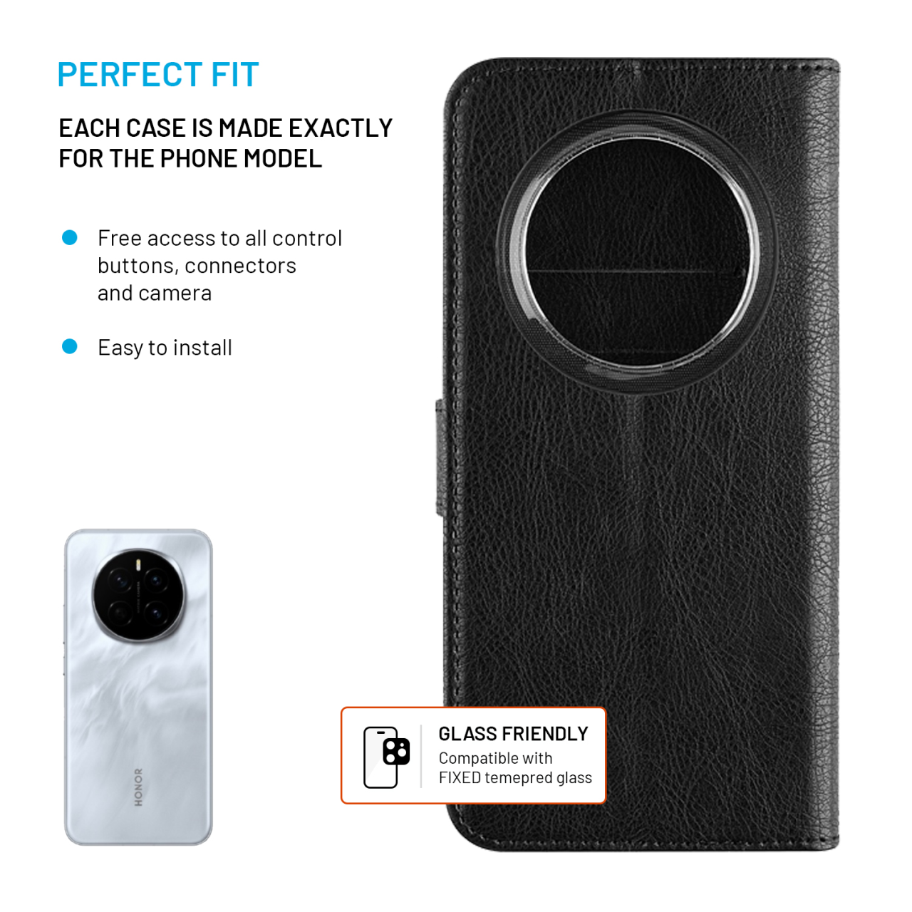 FIXED Pouzdro typu kniha Opus pro Honor Magic 7 Pro, černé