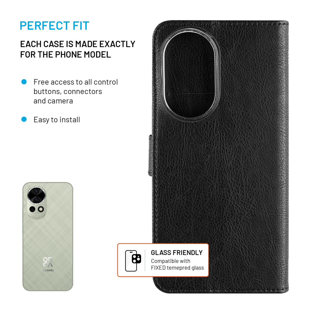 FIXED Pouzdro typu kniha Opus pro Huawei Nova 13, černé