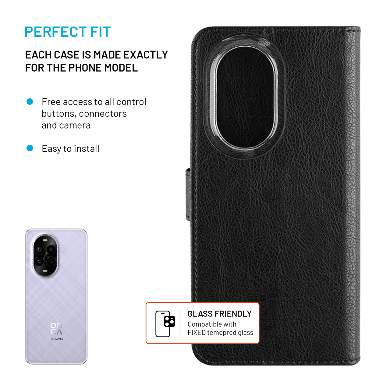 FIXED Pouzdro typu kniha Opus pro Huawei Nova 13 Pro, černé