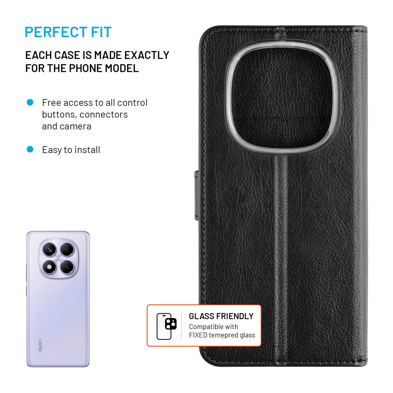 FIXED Pouzdro typu kniha Opus pro Xiaomi Redmi Note 14 Pro 4G, černé
