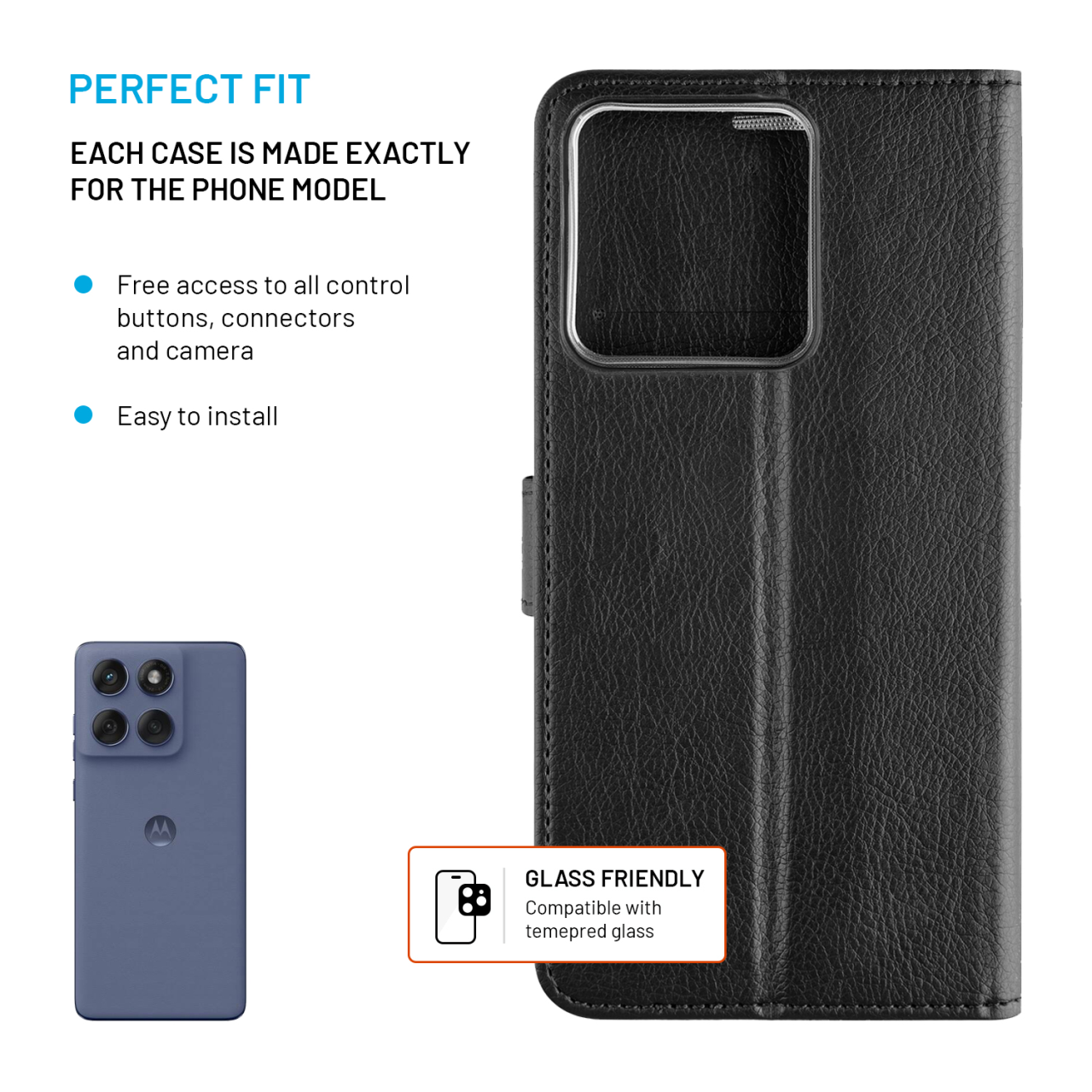 Pouzdro FIXED Opus – Motorola Edge 60 Fusion, černé