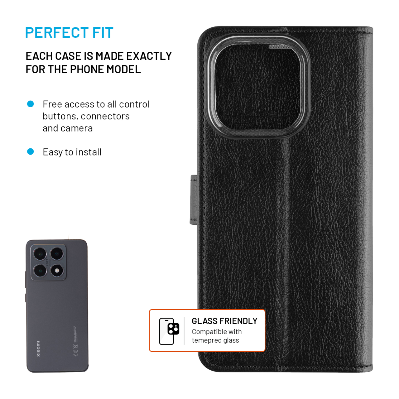 Flipové pouzdro FIXED Opus pro Xiaomi 15T černé