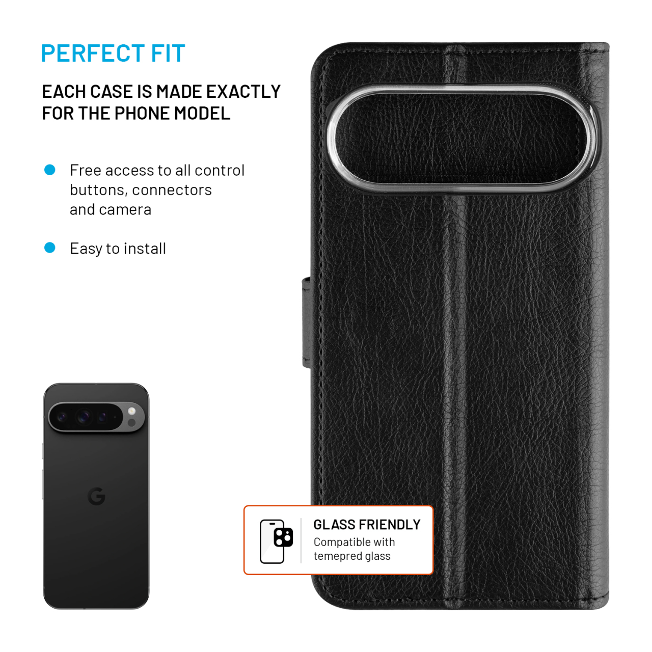 Flip pouzdro FIXED Opus Pixel 10/10 Pro 5G – černé