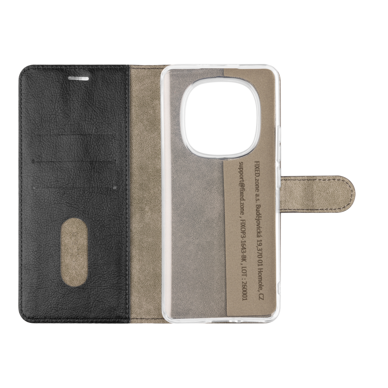Pouzdro typu kniha FIXED Opus pro Xiaomi Redmi Note 15 4G, černé