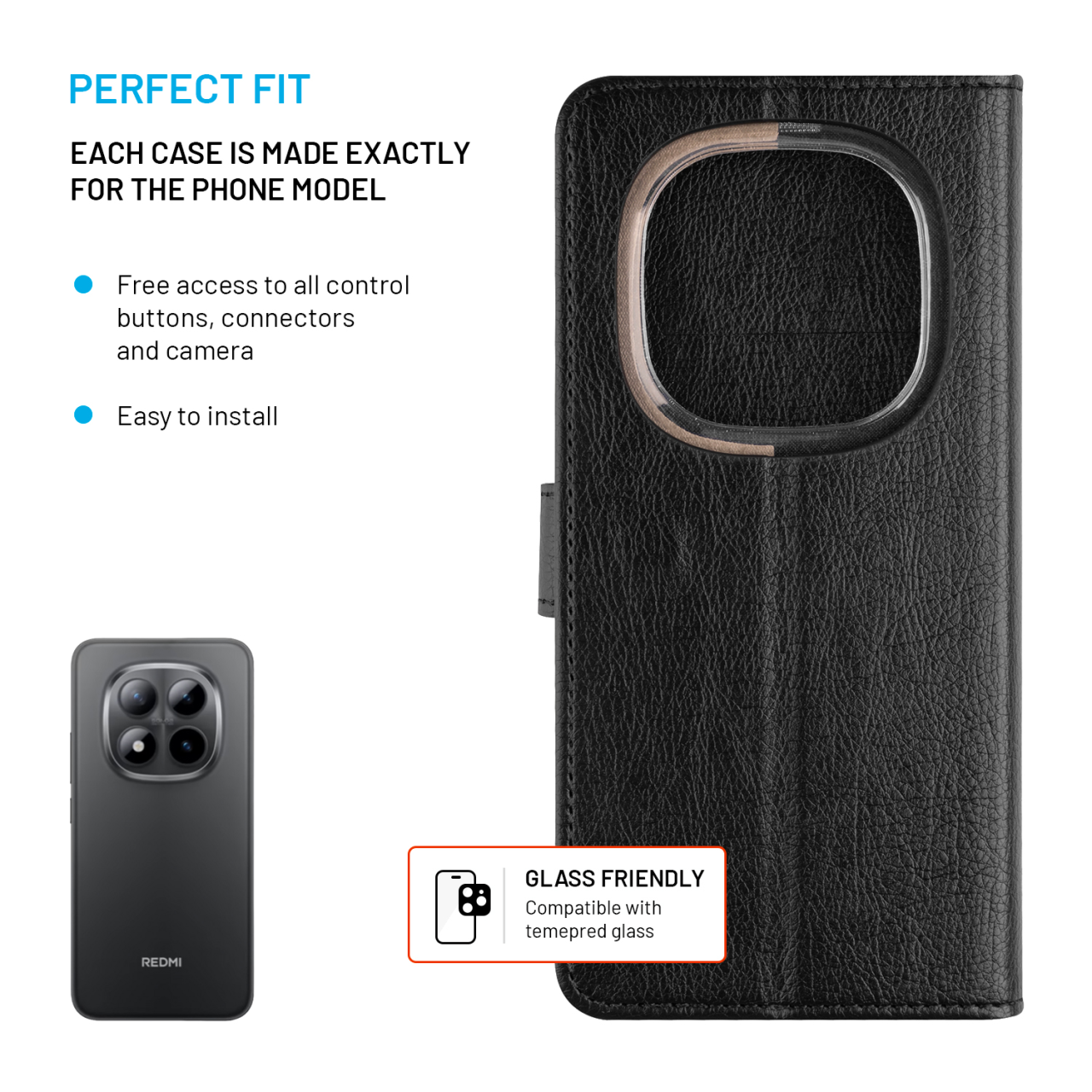 FIXED Opus knížkové pouzdro Xiaomi Note 15 Pro Plus 5G – černé