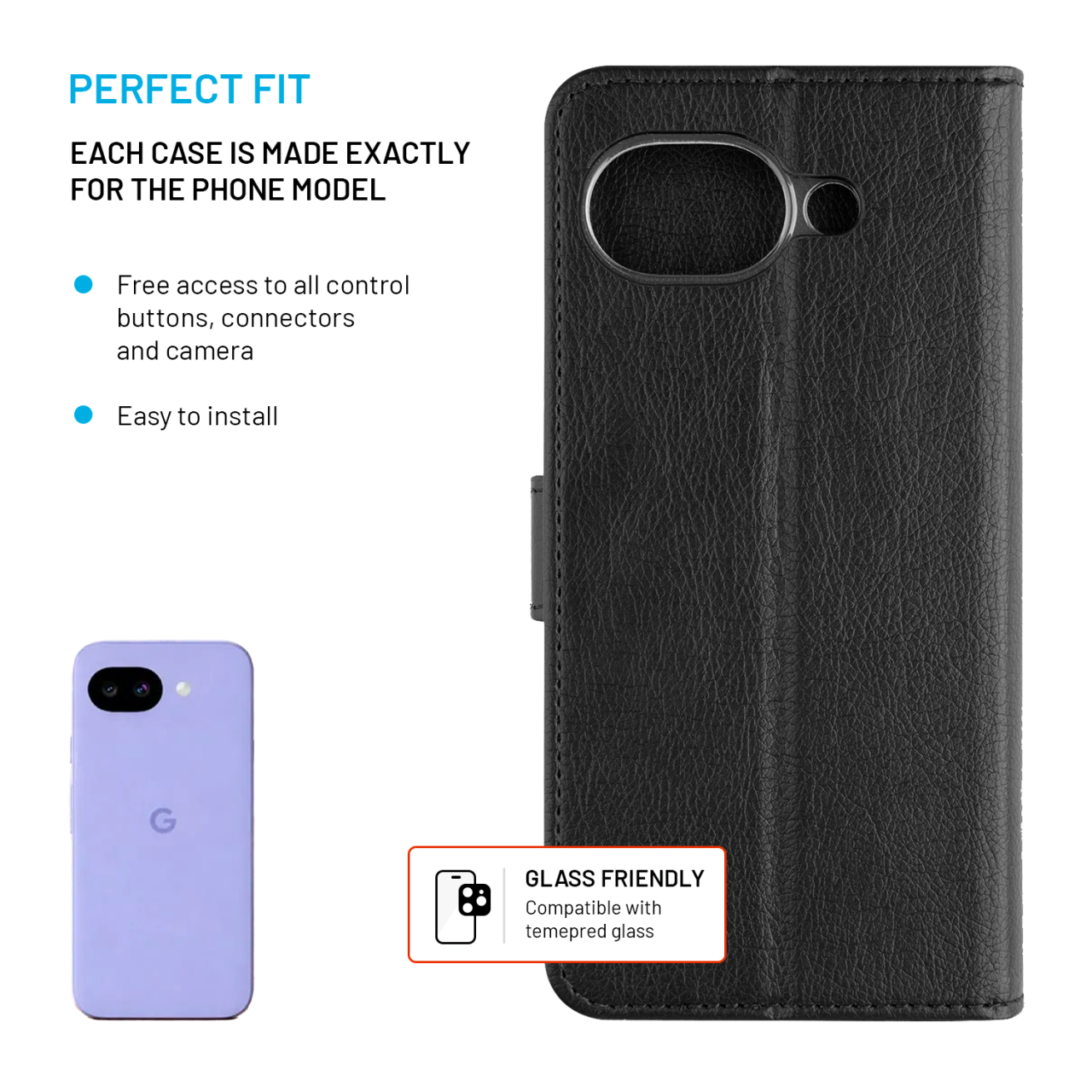Pouzdro typu kniha FIXED Opus pro Google Pixel 10A, černé