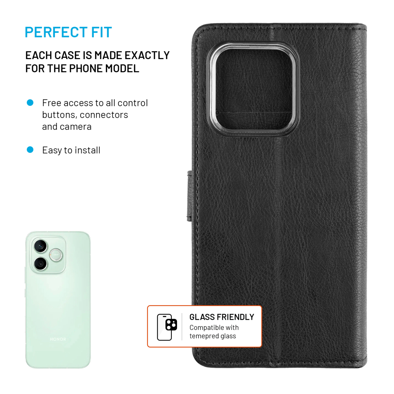 Flip pouzdro na mobil Honor 600 Lite - FIXED Opus černé