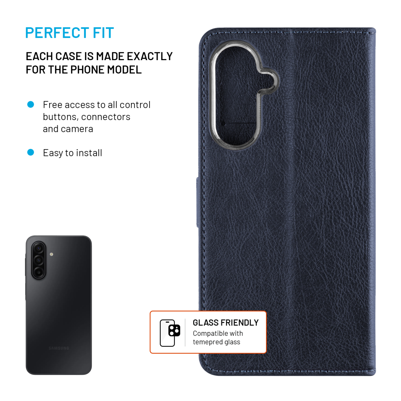 FIXED Opus pouzdro Samsung Galaxy A17 – modré knížkové
