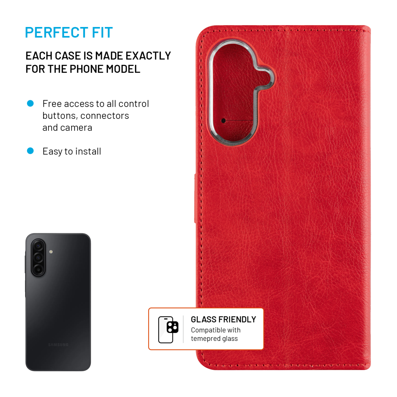 FIXED Opus pouzdro Samsung Galaxy A17 – červené knížkové