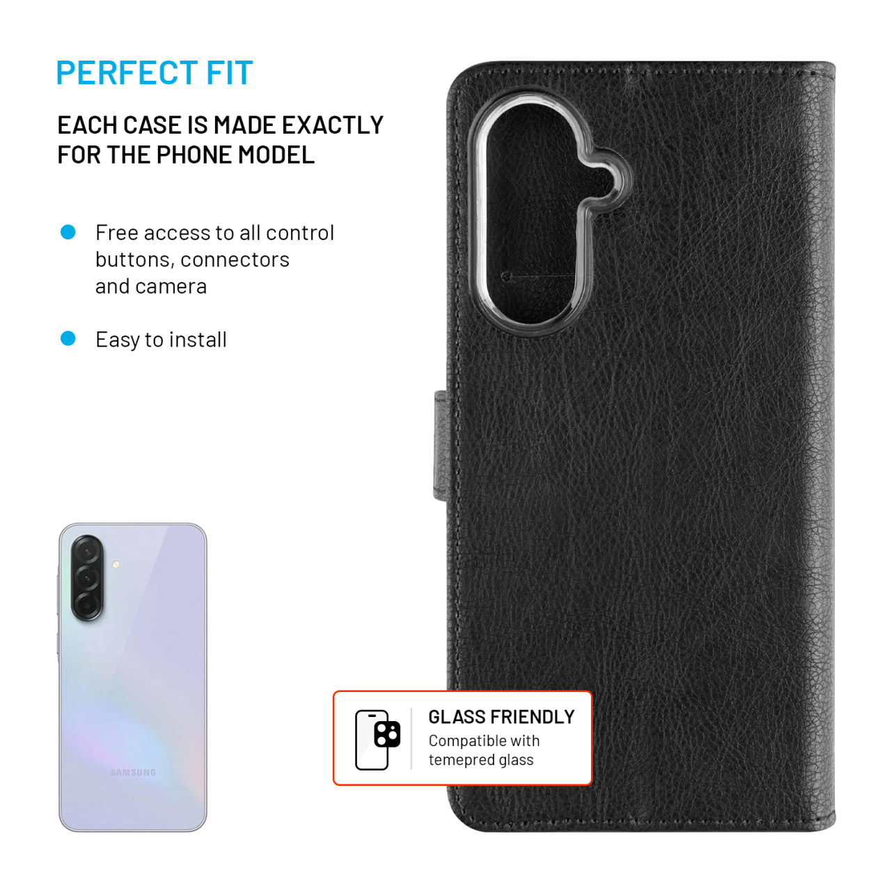 Flip pouzdro FIXED Opus Samsung Galaxy A37 5G černé