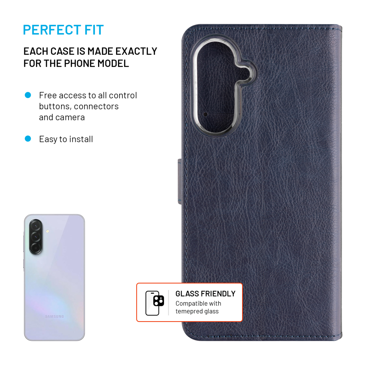 Flip pouzdro FIXED Opus Samsung Galaxy A37 5G modré