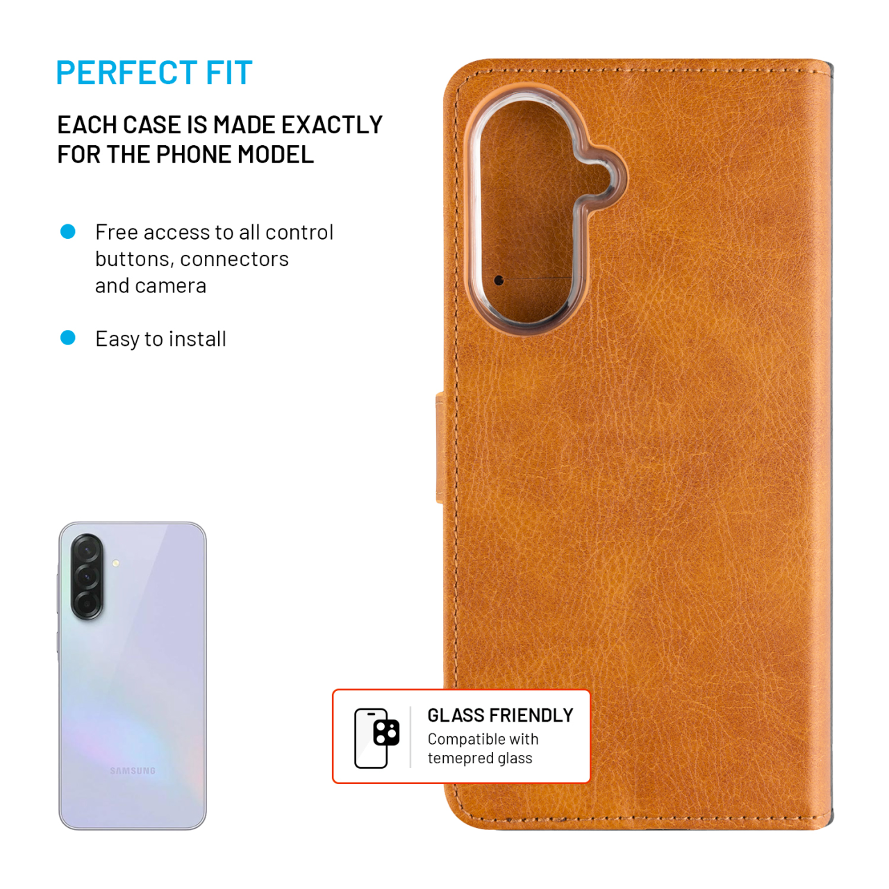 Flip pouzdro FIXED Opus Samsung Galaxy A37 5G hnědé