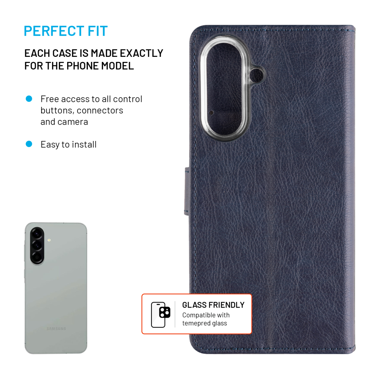 Pouzdro typu kniha FIXED Opus pro Samsung Galaxy A57 5G, modré