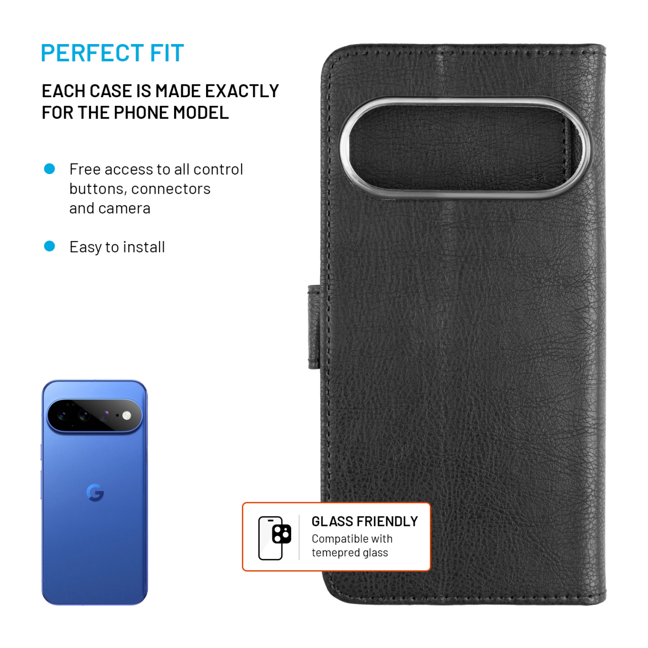 Pouzdro typu kniha FIXED Opus pro Google Pixel 11, černé