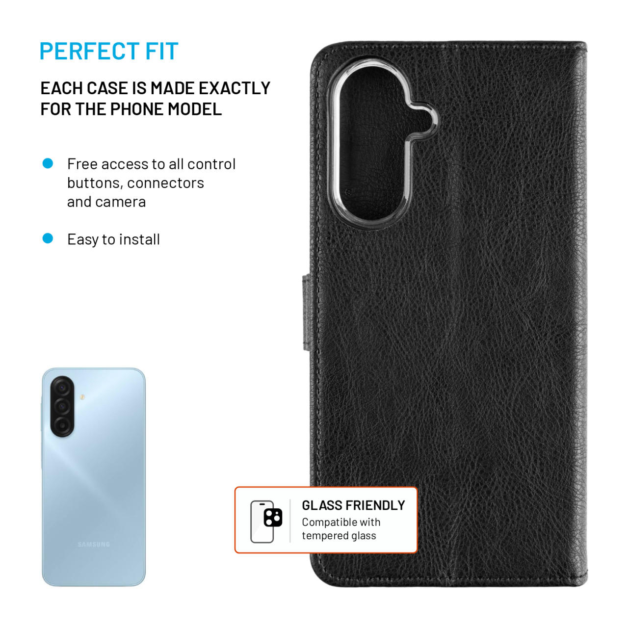 Flip pouzdro na mobil Samsung Galaxy A18 - Fixed Opus, černé