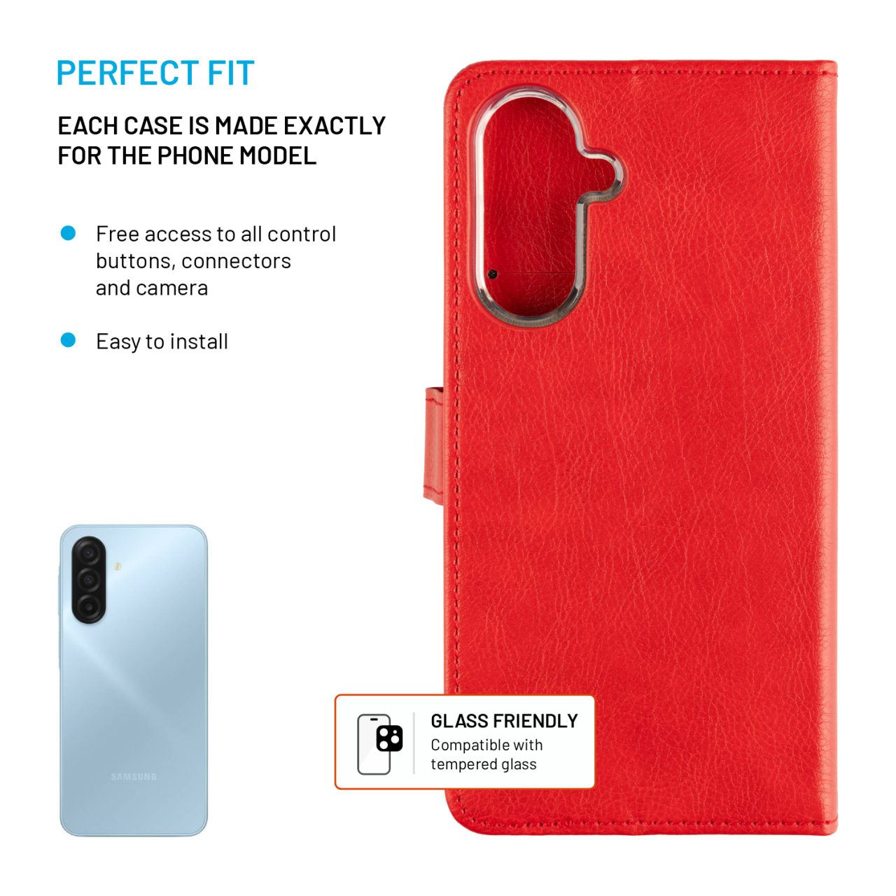 Flip pouzdro na mobil Samsung Galaxy A18 - Fixed Opus, červené