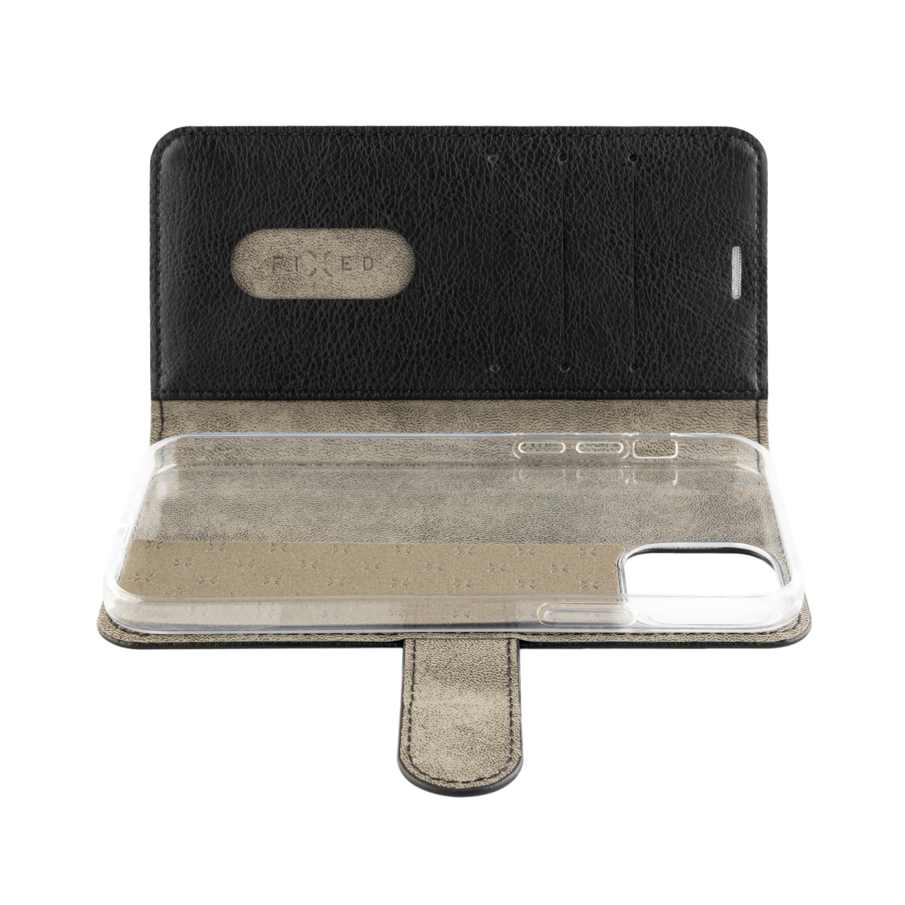 FIXED Pouzdro typu kniha Opus pro Apple iPhone 12/12 Pro, černé